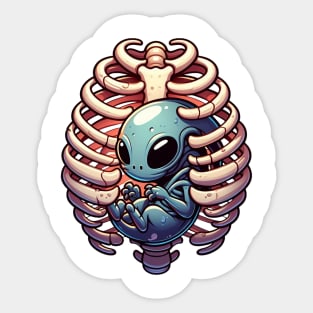 Cute Alien Inside Sticker